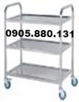 Xe đẩy inox 3 tầng lớn X1001