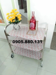 Xe đẩy inox 3 tầng trung X1002