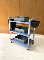 Xe phục vụ 3 tầng xám có thau L-010-1