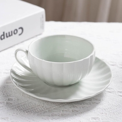 Bộ Tách dĩa CAPUCCINO  hoa sứ set 8