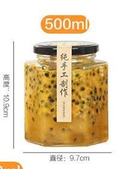 Hũ thủy tinh lục giác nắp thiếc