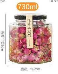 Hũ thủy tinh lục giác nắp thiếc