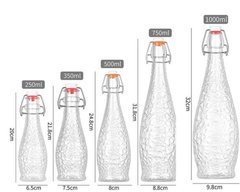 Bình thủy tinh nắp gài có vân đá