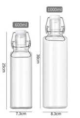 Bình thủy tinh nắp gài có họa tiết