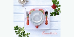 Bát ăn dặm kèm thìa dĩa EMMAKIDS