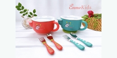 Bát ăn dặm kèm thìa dĩa EMMAKIDS