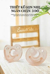Set 2 ti giả cho bé chất liệu silicon hàng chính hãng Emmakid chống vẩu tráng Nano bạc