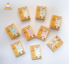 Set 5 Khăn Sữa Hoạ Tiết 100% Sợi Tre Organic Cho Bé (30x30Cm) Mềm Mịn, Thoáng Nhẹ, Thấm Hút Cực Tốt, Khăn Sữa Sợi Tre Manny