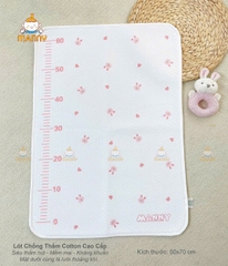ấm lót chống thấm cao cấp 100% cotton organic Manny 4 lớp bề mặt siêu thấm hút, mềm mại