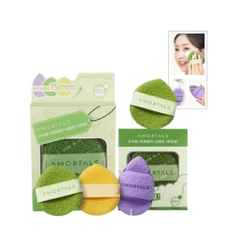 Combo 2 Set 3 bông mút rửa mặt Amortals - Hàng công ty