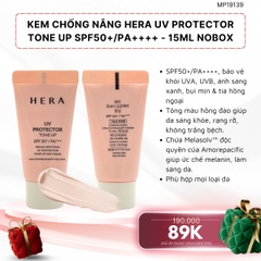 Kem Chống Nắng Nâng Tone Hera UV Protector Tone Up SPF50+/PA++++ - 15ml Nobox