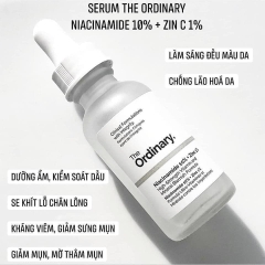 Serum The Ordinary Niacinamide 10% + Zinc 1% Kiềm Dầu Giảm Mụn - Fullbox - Hàng US