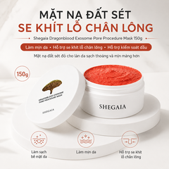 Mặt Nạ Đất Sét Se Khít Lỗ Chân Lông Shegaia Dragonblood Exosome Pore Procedure Mask 150g - Fullbox - Hàng Công Ty