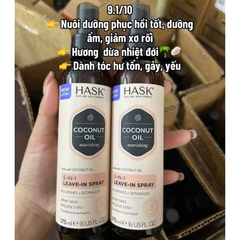 Xịt Dưỡng Tóc Hask 5 in 1 Leave in Spray - 175ml Nobox