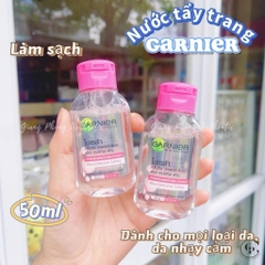 Combo 2 Nước Tẩy Trang Garnier Hồng Dành Cho Mọi Loại Da 50ml x 2