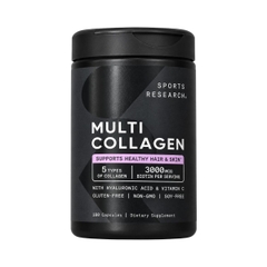 Viên Uống Multi Collagen Sports Research Bổ Sung Collagen Hỗ Trợ Da Xương Khớp Tóc Móng 180 Viên