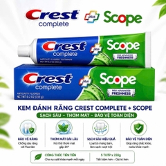 Kem Đánh Răng Crest Complete + Scope Advanced Toothpaste (232g) - Fullbox