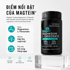Viên Uống Bổ Não Sports Research Magtein Magnesium L-Threonate 2000mg 135 Viên - Hàng Costco