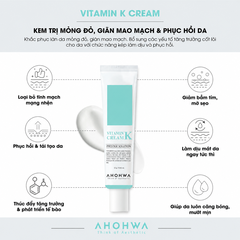 Kem Ahohwa Vitamin K Cream 12g Phục Hồi Giảm Thâm Đỏ Da - Nobox - Hàng Công Ty