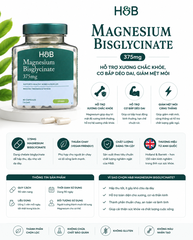 Viên uống HB Magnesium Bisglycinate 375mg Hỗ Trợ Giấc Ngủ - 90 viên