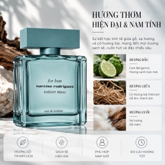 Nước hoa nam Narciso Rodriguez for him Vetiver Musc EDT 100ml Fullbox Hàng US
