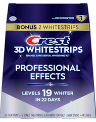 Dán răng Crest 3D Whitestrips Professional Effects Levels 19 whiter in 22 days - 44 strips Fullbox Order US