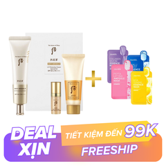 Set Kem Chống Nắng Whoo Gongjinhyang Anti - Wrinkle UV (KCN 75ml + SRM 40ml + serum 8ml) Fullbox