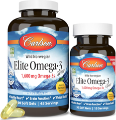 Viên uống bổ tim mạch & não bộ Carlson Elite Omega-3 1600 mg Gems - Nobox