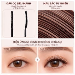 Mascara Mude Inspire Skinny Curling & Multi-Fixer 3ml - Tách Set Nobox