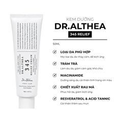 Kem dưỡng ẩm, phục hồi da Dr.Althea 345 Relief Cream 50ml Fullbox Hàng Công Ty