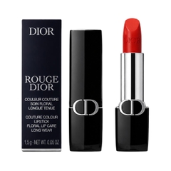Son Dior Rouge Floral Lip Care Long Wear 1.5g - 999 Satin - Fullbox - Hàng Công Ty