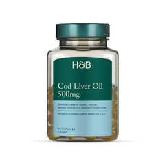 Viên Uống Dầu Gan Cá Tuyết Bổ Sung Omega - HB Liver Oil 500mg - 60 Viên