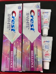 Set 4 tuýp kem đánh răng Crest 3D White Brilliance - Mua 2 tặng 2 (90g+20g)