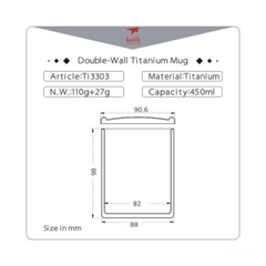 Keith Titanium Ti3303 Cốc 2 Lớp Có Nắp 450Ml