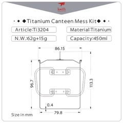 Ca titanium 1 lớp có tay cầm (450ml)