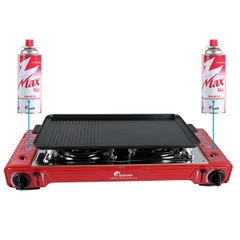 Maxsun MSD-5800S Bếp Gas Cắm Trại Đôi Kèm Chảo