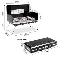 Naturehike Bếp Gas Đôi Cắm Trại Glamping Xếp Gọn NH22RJ001