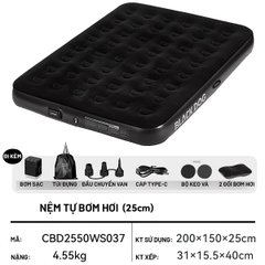 Blackdog Nệm Cắm Trại Tự Bơm Hơi Dày 25cm ( kèm bơm ) CBD2550WS037