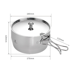 Campingmoon CC-18 Nồi Nấu Súp Thép Không Gỉ 3 Lớp (2 Lít)