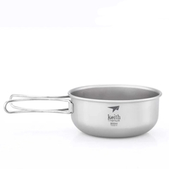 Chén Keith Titanium Single-Wall Bowl with Folding Handle