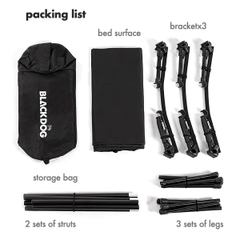 Giường Gấp Gọn Cắm Trại Điều Chỉnh Được Chiều Cao Blackdog Aluminum Alloy Folding Camp Bed