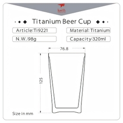 Keith Titanium Cốc Cà Phê 2 lớp Cắm Trại Dã Ngoại Ti3150 320ml