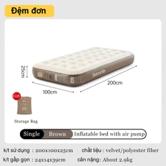 Naturehike Đệm Hơi Cắm Trại Du Lịch Glamping CNK2550WS013 ( NEW 2025 )