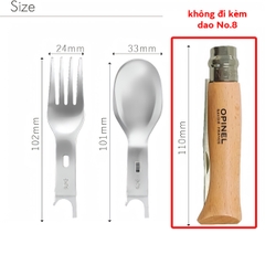 Opinel Bộ Muỗng Nĩa Cắm Trại Picnic+ Cho No.8 ( không bao gồm dao No.8 )