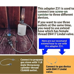 Campingmoon Z31 Phụ Kiện Đầu Chuyển Đổi Bình Gas Mini