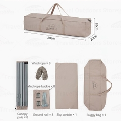 Naturehike CNH22ZP023 Tăng che nắng 8-10 người Lianyun 20 Butterfly shaped canopy with 2 poles