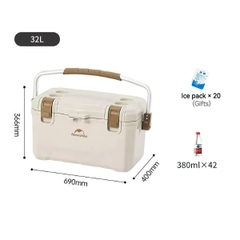 Naturehike CNH22CJ10001  Thùng Đá Lingxia Kháng Khuẩn Cắm Trại Cỡ Đại