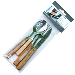 Vultura VTR-TW2404 Bộ Đồ Bàn Ăn Cắm Trại 4 món ( dao, muỗng, nĩa, muỗng cafe - cán gỗ vintage )