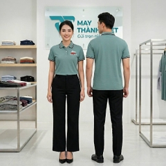 Áo Polo Đồng Phục Công Ty Màu Xanh Thanh Lịch