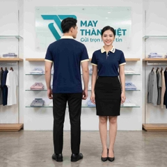 Mẫu áo polo đồng phục màu xanh navy